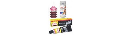 Colle, peinture, huile etc.....
